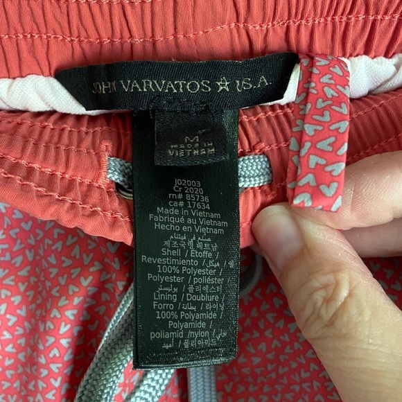 $98 John Varvatos Lummus Mens Swim Trunks Bottom in Coral Size Medium - Picture 9 of 10